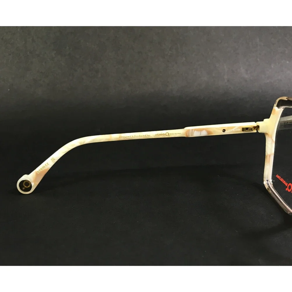 Etnia Barcelona Eyeglasses Frames KORE BE Clear Beige Marble Hexagon 54-17-138